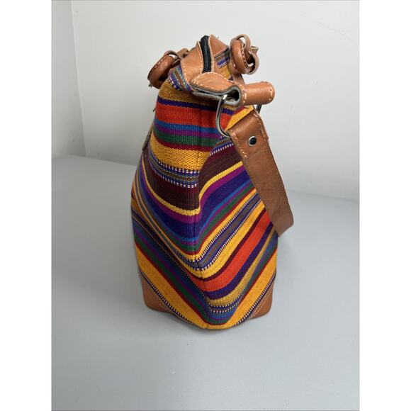 Weekend Traveler Bag Large Crossbody Southwestern Boho Colorful Made Guatemala - Picture 4 of 14